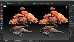 【MAYA+ZBrush】还不会雕刻风格化树木的新手看过来~制作山石树木教程；场景里树木最细致的雕刻讲解；