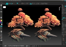 【MAYA+ZBrush】还不会雕刻风格化树木的新手看过来~制作山石树木教程；场景里树木最细致的雕刻讲解；