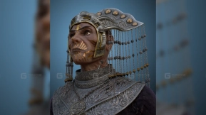 奇幻赛博祭司半身像  Fantasy Cyber Priest Portrait Bust