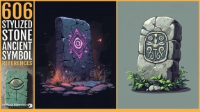 606 带古代符号的风格化石头 - 606 Stylized stone with Ancient Symbol