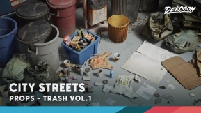 【UE】城市街道垃圾 Trash VOL.1 - City Streets (Nanite and Low Poly Versions)