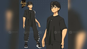 坏小子动漫角色 - NPR模型  Bad Boy Anime Character - Npr Model