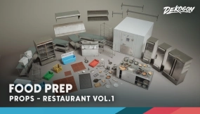 【UE】餐厅VOL.1厨具  Restaurant VOL.1 – Food Prep (Nanite and Low Poly)