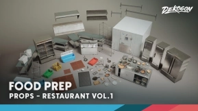 【UE】餐厅VOL.1厨具  Restaurant VOL.1 – Food Prep (Nanite and Low Poly)