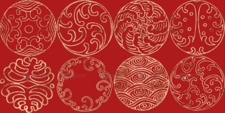 喜庆中式烫金古风流纹日式背景纹理图片JPG包装印刷素材