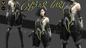 赛博科幻女战士服装