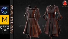 女士古典风格连衣裙子套装 Set of Women`s Dress