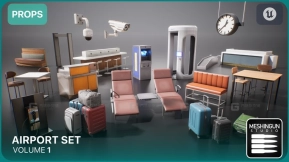 【UE】机场场景套装 第一卷  Airport Set Vol1