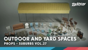 【UE】郊区 VOL.27 - 户外与庭院空间（Nanite与低多边形）  Suburbs VOL.27 - Outdoor and Yard Spaces (Nanite and Low Poly)