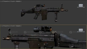 FN SCAR-H重型突击步枪-FN SCAR-H 3D model