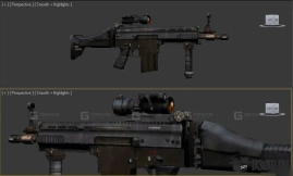 FN SCAR-H重型突击步枪-FN SCAR-H 3D model