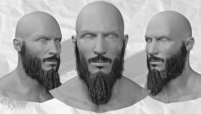 14种男性面片胡须胡子毛发模型 14 male facial beard and eyebrow models