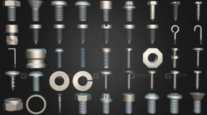 45个螺丝螺栓模型包 - 第一卷  Pack Of 45 Screws - Bolts Volume 01