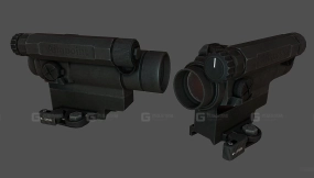 Comp-M4补偿器加准星 3D模型-95 Comp-M4 + Reticle 3D model-95