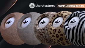 16套Animals动物皮肤毛发PBR纹理贴图