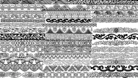 中式古典边饰花纹图案矢量边框PNG免抠图