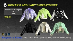 6款休闲卫衣外套 6 WOMAN`S AND LADY`S SWEATSHIRT (ZPRJ,FBX,OBJ,PNG) 
