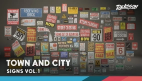 【UE】标识牌系列第一卷 - 城镇与城市（Nanite与低多边形）  Signage VOL.1 - Town and City (Nanite and Low Poly)