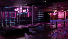 酒吧夜店KTV霓虹灯包厢场景模型