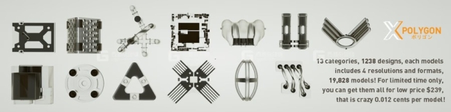 Xpolygon出品的19828个科技3D模型全集