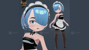 雷姆二次元动画风格-仆人 Rem - Rezero Anime Style -Servant