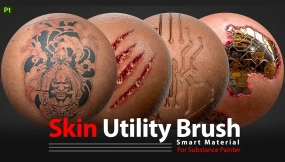 皮肤纹身伤口损伤智能材质球