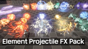 【UE】元素投射攻击轨迹冲击波爆炸特效包  Element Projectile FX Pack