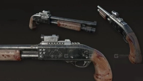 僵尸霰弹枪3D模型-3 - Zombie Shotgun 3D model-3