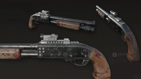 僵尸霰弹枪3D模型-3 - Zombie Shotgun 3D model-3