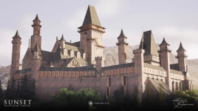 【UE】日落 - 模块化中世纪砖石建筑  Sunset - Modular Medieval Brick Buildings