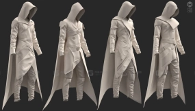 4套刺客连帽披风潜行服套装模型 70 male outfit models