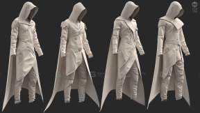 4套刺客连帽披风潜行服套装模型 70 male outfit models
