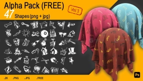 抽象艺术涂鸦布料图案纹理Alpha