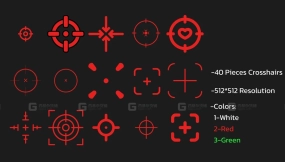 【UE】FPS游戏十字准星瞄准素材包 Simple Crosshairs Pack