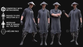 【UE】男性战士 - 模块化 - 已绑定骨骼  Man Warrior - Modular - Rigged