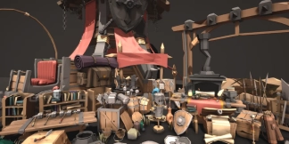 风格化奇幻武器库低多边形3D艺术 STYLIZED Fantasy Armory - Low Poly 3D Art
