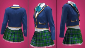 女生校服格子短裙JK长筒袜西服模型
