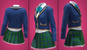 女生校服格子短裙JK长筒袜西服模型