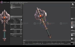 Maya+ZBrush游戏武器斧子建模贴图教程