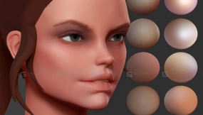 zbrush卡通风格化皮肤ZMT材质球 sod_skin