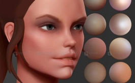 zbrush卡通风格化皮肤ZMT材质球 sod_skin