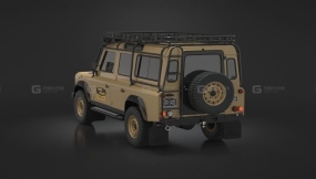 高模路虎卫士越野汽车模型  Land Rover Defender Low-poly 3D model