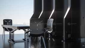 简洁科幻建筑环境家具模型
