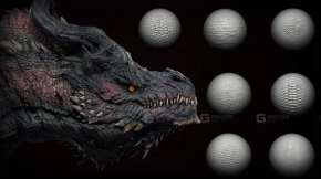恐龙鳞片皮肤笔刷 40 Dragons And Reptiles Skins Alphas