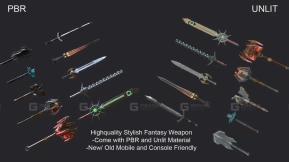 【UE】10款奇幻风格武器  10 Fantasy Stylish Weapon