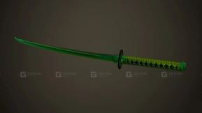 辐射武士刀 3D模型-62 - Катана Радиация 3D model-62