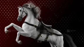 阿拉伯马（已绑定骨骼，带动画）  Arab Horse (Rigged,Animated)