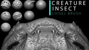 昆虫甲虫生物皮肤外壳笔刷 Creature  Insect  bug chisel brush