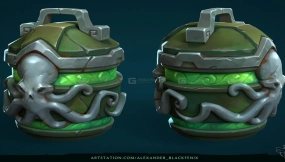 Maya+Zbrush制作克苏鲁的宝藏，从中模开始制作到高模石头的雕刻，章鱼怪物类如何雕刻形状