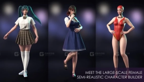 【UE】校服少女套装街头风现代真实风格化女性角色合集 School Wear Girls Pack - Streetwear Modern Realistic Stylized Woman Character